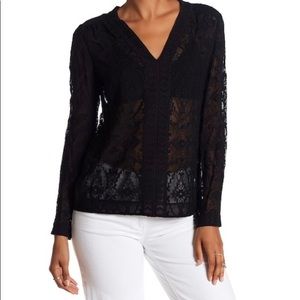 Rebecca Taylor black Silk Embroidered Blouse 6